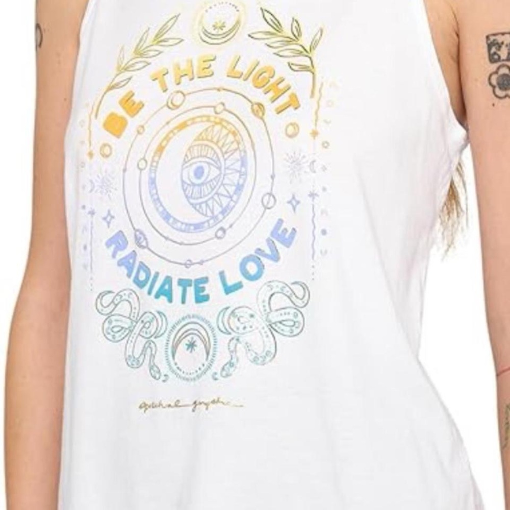 Spiritual Gangster White Gradient Graphic Muscle Tee - Picture 3 of 6